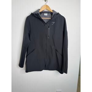 Gymshark Men’s Apex Jacket Black Full Zipper Size small